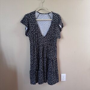 Urban Outfitters black floral mini dress